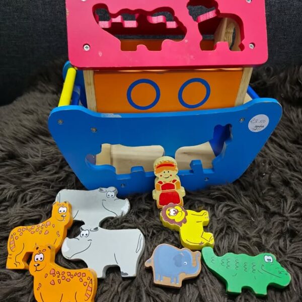 Wooden Animal Shape Sorter Ship