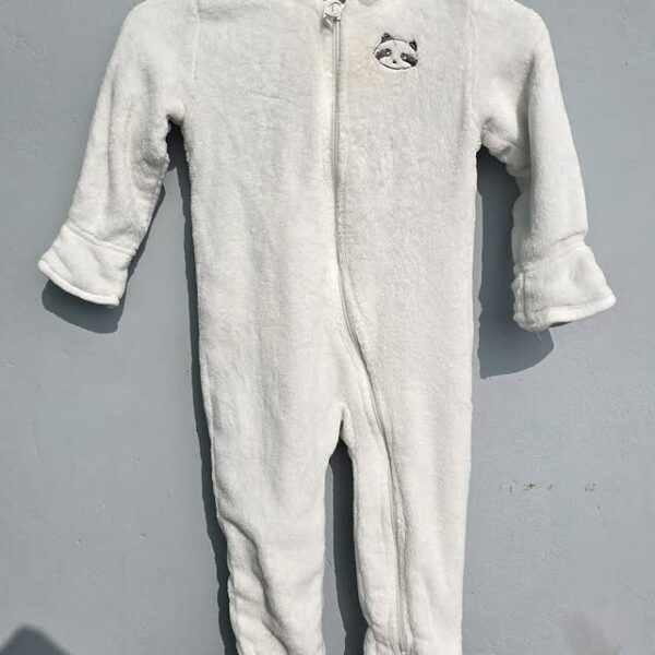 White Fleece Romper