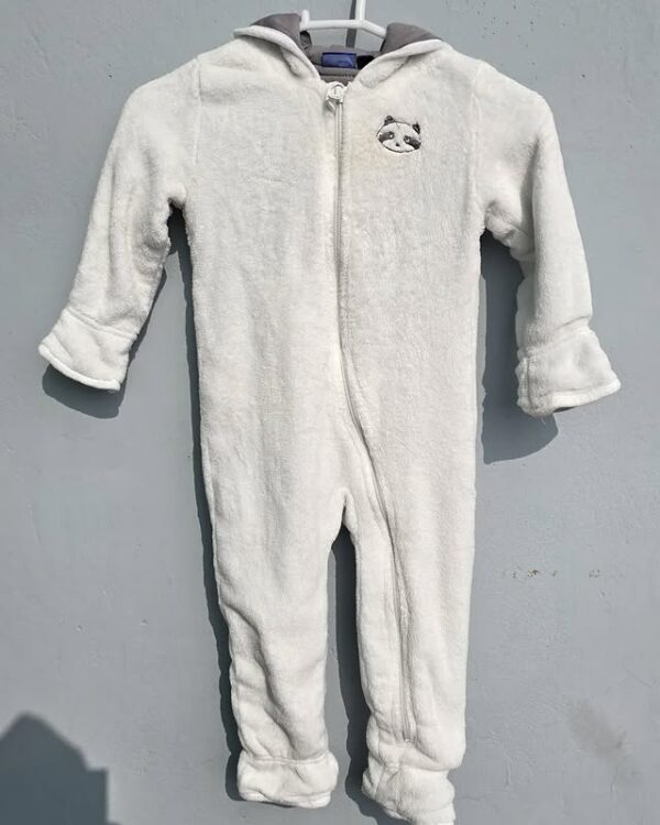 White Fleece Romper