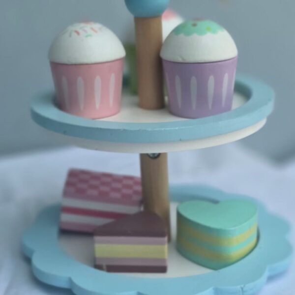 Wooden cake stand , pretend play party