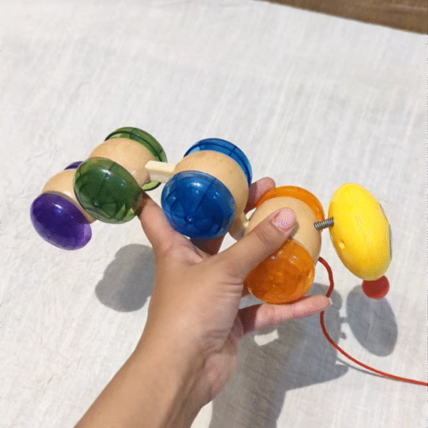 Hape, caterpillar pull toy wooden