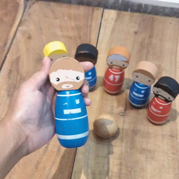 Wooden bowling set