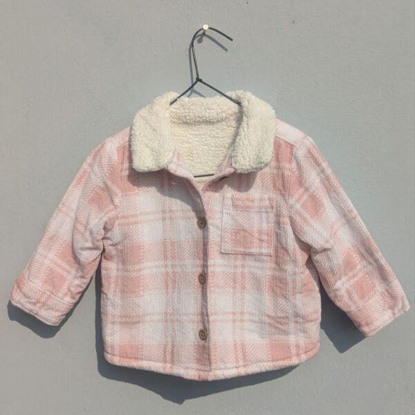 Furr winter jacket, pink stripes