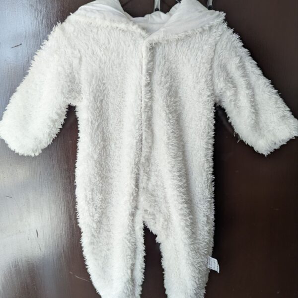 White furry winter romper