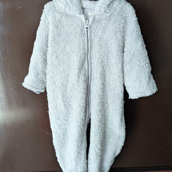 Grey winter furry romper