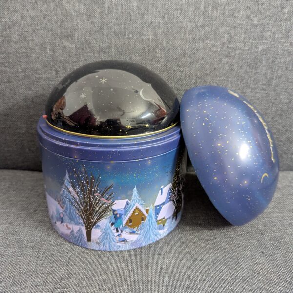 Christmas Starry Night Light Up Rotating Musical Projector Tin