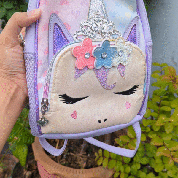 Purple unicorn backpack